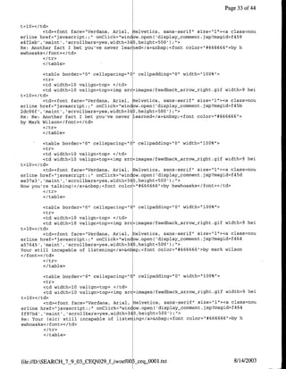 Page 33 of 44


t=l0></td>
         <td><font face="Verdana, Anial, Helvetica, sans-serif" size="l"><a class=nou
erline href="1javascript:;" onClick="window.open('display-comment.jsp?msgid=f459
a4f2ab', 'maint', 'scrollbars=yes,width=340,height=500');U'>
Re: Another fact T bet you've never learaed</a>&nbsp;<font color="#666666",>by h
ewhoasks</ font></td>

        </table>

         <table border="O" cellspacing="0" cellpadding="0" width="lQ0%">
         <tr>
         <td width=l0 valign=top> </td>
         <td width=l0 valign=top><img src=images/teedback-arrow_right.gif width=9 hei
t=10></td>
         <td><font face="Verdana, Anial, Helvetica, sans-serif" size="l"><a class=nou
erline href="javascript:;" onClick="window.open( 'display_comment.jsp?msgid=f45b
2dcQ6f', 'maint', 'scrollbars=yes,width=340,heightzz500');">
Re: Re: Another fact I bet you've never learned</a>&nbsp;<font color="#666666">
by mark Wilson</font></td>

        </table>

          <table border="0", cellspacing="0" cellpadding="O" width="l00%">
          <tr>
          <td width=l0 valign=top> </td>
          ctd width=l0 valign=top><img src=images/feedback arrow-right.gif width=9 hei
t=l10>< /td>
          <td><font face="Verdana, Anial, Helvetica, sans-serif" size="l"><a class=nou
erline href="~javascript:; onClick="window.open( 'display-comment.jsp?msgid=f45d
                          "

ee37e3' ,'maint', 'scrollbars=yes,width=340,height=500');">
Now you're talking!</a>&nbsp;<font color="#666666">by hewhoasks</font></td>

        </table>

         <table border="0" cellspacing="10" cellpadding="0" width="l00%">
         <tr>
         <td width=10 valign=top> </td>
         <td width=lO valign=top><img src=images/feedback arrow-right.gif width=9 hei
t=1Q></td>
         <td><font face="Verdana, Arial, Helvetica, sans-serif" size="l"I><a class=nou
erline href="1javascript: U' onClick="window.open( 'display-comment.jsp?msgid=f464
a57645', 'maint' ,'scrollbars=yes,width=340,height=500') ;">
Your still incapable of listening</a>&nhspy<font color="1#666666">by mark wilson
</font></td>

        <I/table>

         <table border="0" cellspacing="0" cellpadding="0" width="lOO%">
         <tr>
         <ctd width=l0 valign=top> </td>
         <td width=10 valign=top><img src=images/feedback-arrow right.gif width=9 hei
t=10></td>
         <td><font face="Verdana, Anial, Helvetica, sans-serif" size="l"><a class=nou
erline href="javascript:;" onClick="win ow.open( 'display-comment.jsp?msgid=f464
ff97b4' ,'maint' ,'scrollbars=yes,width=340,height=500' );'>
Re: Your (sic) still incapable of 1istering</a>&nbsp;<font color="1#666666">by h
ewhoasks</ font></td>

        </table>




file://D:SEARCH_7_9_03_CEQ029jf-iwoef00   •-eqjJO0l.txt                     8/14/2003
 