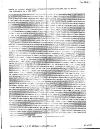 Page 12 of 14


                                                                             2
Unable to convert NSREOPQ1O3:[ATTACH.D87]SREOPO1300GUNFN.00                      to ASCII,
 The following is a HEX DUMP:
                                                                                              4    31   4
                               5826020464494B927B7E938E8F462F348B757A473E 0 0
4 7 4 9 4 6 3 83 96 1 2 1 0 0 2 6 0 0 F7 0 0 0 0 7 1 5 7                          1 65 1 4
OF1BO3O967001C33OB168D6C75550        OS 1 2 642C3C875B6833252985656E7300244AOO 8
                                                      01929
                               2 6      24
2E4615245A2032713B4C7A58638100 C BOO        63002263Q8276C34478044597944567E6C725E53
                                                                                  2494 3
                                                                                         8
5796939483003176002A3C00167C012D35021570092F5308245A112C7927446B2A413A183 2 7 3 6
                                                                         2 8 76 6
                                    0002
                                          A8Th013572012D6B012A8303346602       O        O
89B3A0A7AE9DA38600337D003177002D7                                                 3 2 86 0 1
                                     1  37
3173O62F6AOD3238OA1C6613346D2O3D6O D 7B3A538500368300378000347E00347A00                  11
3 97601318002377B023482033685043A7D04373902196C062F7C0838710B34340518630C2F6A0 1    679
356D6166AEA2A78100388000377C00
                               3 57
                                    AOO 3 5 9013C83013882013A7F01397E01367D013
                                                                                                        4
347701357F02397D02377C02367A02363F011C ~6011883033B8303398003387E03377803357A02           3 7 0
                                                                                            7 D
363102168E858945001F86013E83013C81013B ,CO13A7CO1387BO1387AO13779O13979Q15              7          0 2
                                           33
3B7DQ2397BO23A79O23878O2373DOil1D8OO           B ,F033B7B033981043E760438740436665 E8C
                                           3                                                         5
437DO23D3DO32O666465FEFCFD38O2lE33O lC EO41F6FE66BD9D4D7FAF7F9D4D1D3FFFCFFF6F                  9
                                                                                                 E9F
F6B9ESE9D2D1D2A9A8A9D5D3D6AEAEB1FBFBFCI DDDDEA4A5A68B8C8DFCFDFEFDFFFFEEEFEF
9 F939494888989656C6B838E8C9BA6A4D1D7D6
                                                   F6F6C7D82816E7775D5D9D8E5ECEABCCBC6FBFE
                                   3 7 3
FDFAFDFC99A4AODBE8E3D9ElDECCD8D C D CE 57A788A8F8DA3A8A6E3E8E6A9BOADAEB5B28D9A                       3
                                           5 3
94E5F2EC8D959lA5ABA8C8CECBF3F9F6DlD D 1 0D9D4575E5A7A817D92999589938DB5BDBBBAC               3 6
                                     747 7      5
BD959C97848C86EAEEEB636C65919692           A       IABD8A7O7270FDFEFDFBF9F8F7F8F7C3C4C B B7
                                                                                       9291 9 5
                                           5
                                             AEI EFEFCFDFDFBh73737289869O8B8895                 8 8
B6ABACAB9192918E8F8E8586856C6F6BB4B
                                               1
84736E6D7B7675CDC8C75B4F4D241BlBD1C1C               ~7BDBIDA39B9B7F7B7BBlAFAFBBBABA999898FFFF
                                                                                           9
                                                                                              66B 6 B
FFFEFEFEFDFDFDFAFAFAE3E3E3DADADAD8D8D8I6D6D6CFCFCFCBCBCBB2B2B29A9A9A9696 2 5
                                      82 1 2 4 7
6Th2COOOOOOOO210026000008FFOO13O8                   D14286A122A3461220E958407151A4C88O C Cl
                                           72                                                    1 4
                                                                                                    C
048C14195A43C74E9D3A743ED6B113924E9 E 19D8OC3A99848ECB9727E7A4A193E74C1F3F6
                                              11
943lE3468C1D3B7900F9D9F3A7OFAO2C65OA               , 5
                                                    2  3A60C1E30789C4079B4E88E11324A6EDCC85A
                                                4                                            181 5
                                                                                                    8
O3O9922C5FFEECB913E6OGOD1AlB6A8CD98A6 )C1S3O591E994842A3C283OB1E4OEOC570E 5 3 6
                                           247
lE33EOlCFl2lA4C5O51OlEOEDFBD5OA58FA                328800C195AAD82E67C476ED22066B95l01A E
                                                                                             5
                                                                                               CB 7 D
8O4005CBD52FSAB67EDSB2354B84O~lB9lASBO 0OA02B98BCDBB8E57992666008100C58E2E 4 9 9
                                                                                               O B
9B1EAF661OSSC441Ol2218AF73D7EAEDF384OF )EB577B9DA49B81O6299B64AFBBOO9FFEBE 8 3           4 3
                                      4 53 3                                                     F D
335DC0C80D899346438B59El44602285 F A 'DFDDC3DC0B1848384529EC8314229F0E 3 F 8 6 2 8   92 7
                                    7 8834
                                                D 3FCE8C2CD034A64310104DA78D28F3                      F
BD4852450E694042020BBEF0620A29D C                                                               64 2
                                           9 3
29B23F472050F32A4Fl08092D00F38E2AF7C A             -93FC490824B0B48ACB18104BEDCE3CF348D E
                                        698 8                                                       70
 092E084A3245118C3C224310C068324A3            C '30F37F06CD34A0B46DCF16l90FlF4728D3FFB
                                          27 5                                                        2
 83E0153B7811C9232760D0CF27AlDC364F D               8830F2B18A40047150600938F28D5C8534D35B
                                                                                     4     72 925
 74C28B3941480185031928934D3C970C7A8935 4CCB30928EF8450801CFB1090C93C9 3 2 4 1 0 0     5C O
                                              23                                                    C
 9D5C420A33A97C8080052960C04C34D020FF               DACD040D34C341874704207066C53OE E
                                      3 72 6                                                34 294
                                                C3CE39E69453CE38EE0471021B3560908B
                                                 C                                              E
 8A29FD6873CC3442A480423A13BC1102 O                                                                 3
                                      4 7 14 4 0
 73CE34E148630A3057CC300101CFA84O                  58 61850F555421AFBC6F789lC7134AC42B6F15 E
                                    4 14418                                                       411
 DC6BC5145E7060E3373D4518411478 5                  5F68A14516598021941965382C86115984BlC
                                               47                                                 1 6
 5968B104l81420B38C0527988107565E84Cl              1847BC81O4175B2O71C4OC5B6OF516226F7OS C
                                      4        10                                             3
                                                                                                OCB 2
 197918B1C232BB1CB041116290F1071A PDO 45153A44ADQ3OE52EBlOC5566EAOOlOE1F61 1        11 81
                                                                                        0          4B
 C1 01 AFC883OA05326CAlC71E669ClO4422ED6011C3DB70C700430C22084142135C80
                                        2
 FF729B2D2EDOBOQ5185FBCBlC2OBCCD44 5C6EB 5 F82201074C140286lF34B8208C3C9688720A05               73
                                                                                                     8B
 6C 9 8DlAF 3 BB76C43QA3BFOE8538F27A3C8434925A468834E0655F0C14717149C22CF37BlC8 3 8 7 1 3414
                                                      3
 OB 4 844BC43070334A3C9B0D78CF24F3F36BE93CD 6EDB430C5106DCC60B93CE0C429CA
                                             8
 C8193F0283493CFCC8738F29E18CA28F29B O0 2 3 81 O276F461O3O5D3DC268A2371DA5200076B14       7        46
                                         4 2                                                           C
 B2O1O3COD8O3CA2797FOC78DDEBlOF7D9 A 1906D88O1E7C14815BC8831lA290472772E 0B0
                                     6264 9
 A108FBF3852AE2F18E7BC4A313D8DB8             8 1oD 0 O3 O 6 0 025F40820390212779882214F390C730
                                                                                          10 4
                                         2                                                    A BC8
  8C4 lOllB284002COA8C43CEA3lA81D5E8 1ED5D087FAFF14C037630C43lE739AC737E61                         03
 A31605504106F8Bl8D492C0E37F9DB86
                                       3732
                                               AC8 2 0228CE11F440221245310F6AC8A317EA000 B
                                   98621 0                                                  0 0 4 3
                                             D C50472F1E080E7ACC2386B87lC46D901180 C                  8
 B8A10B61604379FCE00727E0Bl0E52                                                                10 3
                                       0 4 9 00                                                     8 E
  1lBC738062A9E618C56240317C768C62C               C6644901A7DFC636E3429BF644400031F000
                                                                                                 2
                                     38 8                                                          BOO
  E0010F8052941FC0800308E0424780C C BF A32C2298OB044C400325AOClOC8E40835CAA8 2 9             04
                                     6 0 23                                                        D
  DCB88D231CF18D2B2231869D7021321      7 8 ,F4El0E80D002209C30831F24E388980C45
                                                                                          422020
                                           70                                                          D
  0A6A58429BF25826079200072518Al0BlC 8 2F90088E6F802316DBE4661965218F58F
                                             28
                                                  (DE46180730C10C4C7000078E91930435669C
                                                                                                 9
                                                                                                   CD 1
  68421D92D02C8008CC22868ED024208DD9C
  8D0474236CDABCE7150302003B
                   -     ~~~~END
                            ATTACHMENT          2-




  file:/JD:SEARCH-7-9-03-CEQ065_fLnfnu OO3sceq.txt                                                        8/14/2003
 