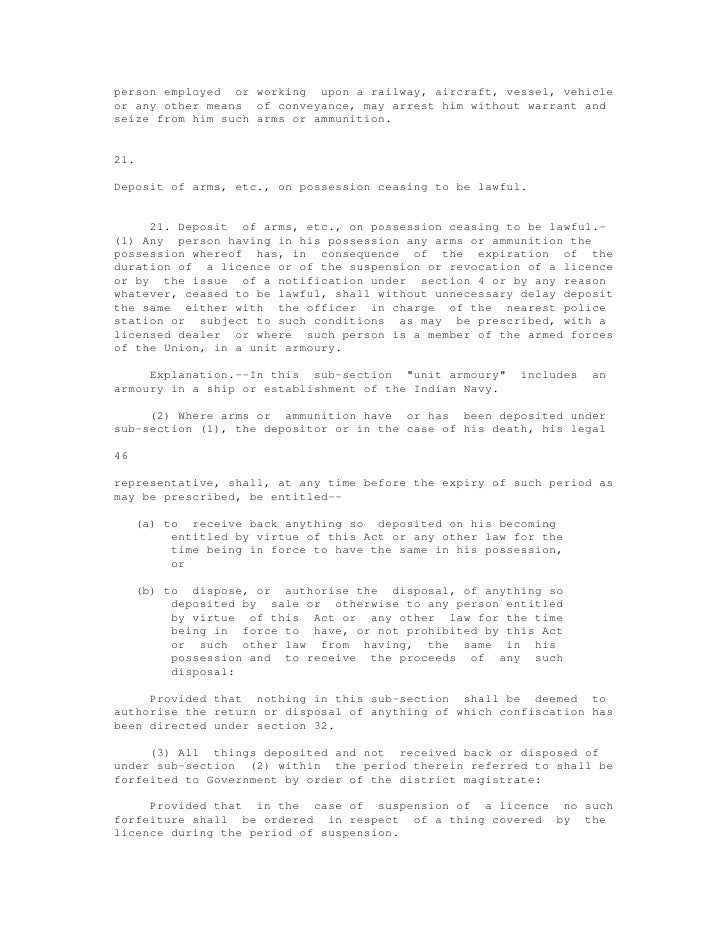 Indian Arms act 1959