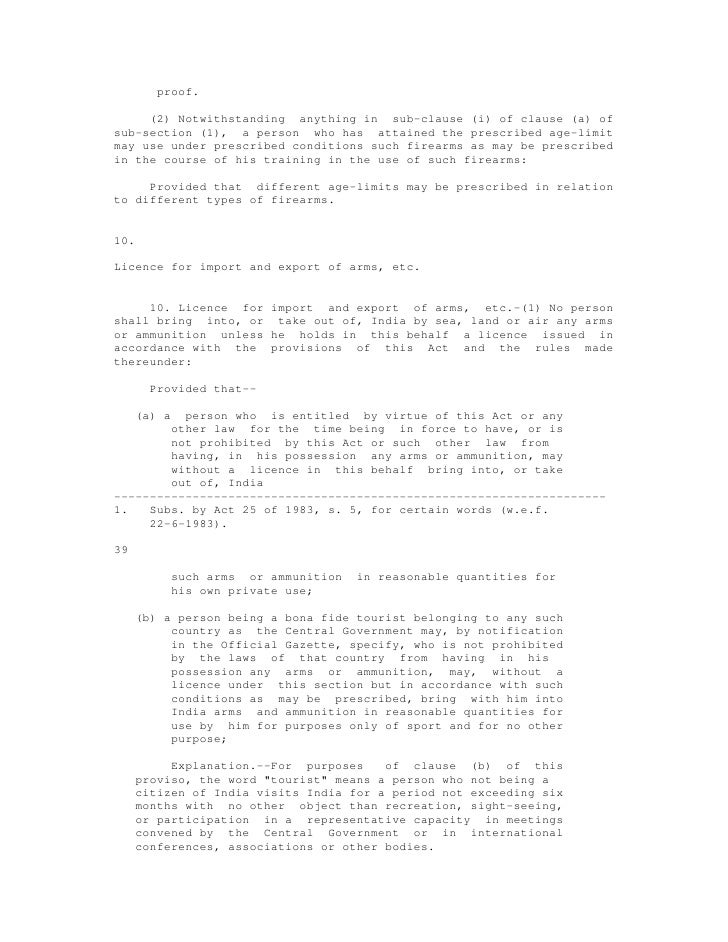 Indian Arms act 1959