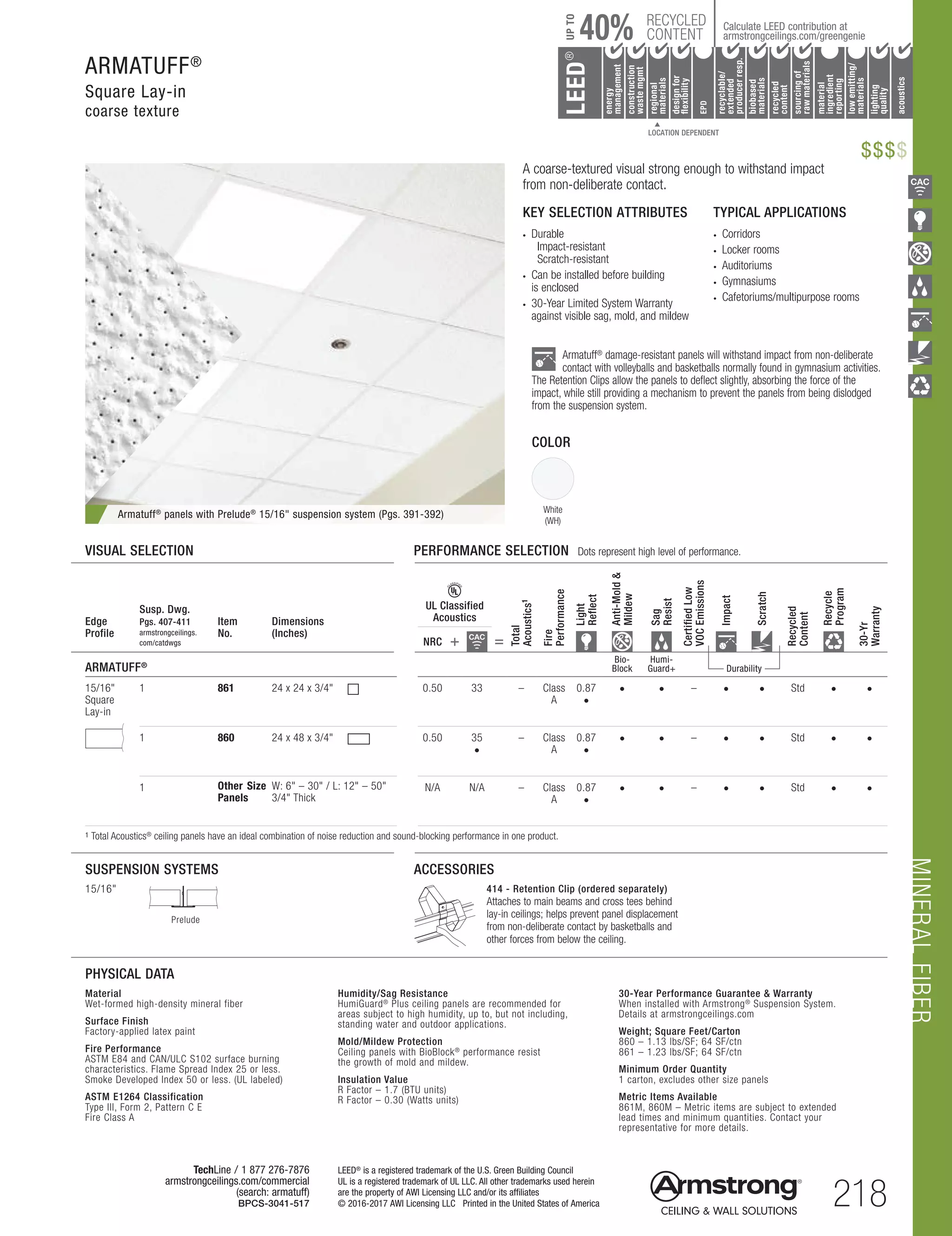 09-Armstrong ceilings-mineral-fiber-fiberglass-specifiers-reference | PDF