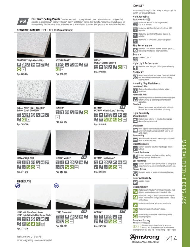 09-Armstrong ceilings-mineral-fiber-fiberglass-specifiers-reference | PDF
