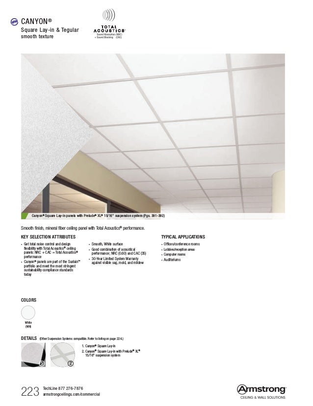 09 Armstrong Ceilings Mineral Fiber Fiberglass Specifiers Reference