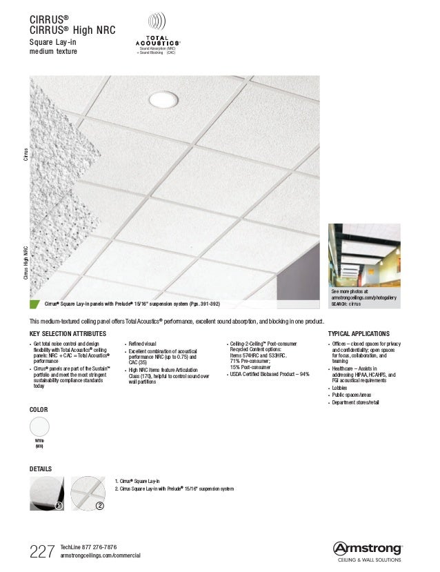 09 Armstrong Ceilings Mineral Fiber Fiberglass Specifiers