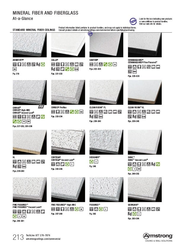 09 Armstrong Ceilings Mineral Fiber Fiberglass Specifiers