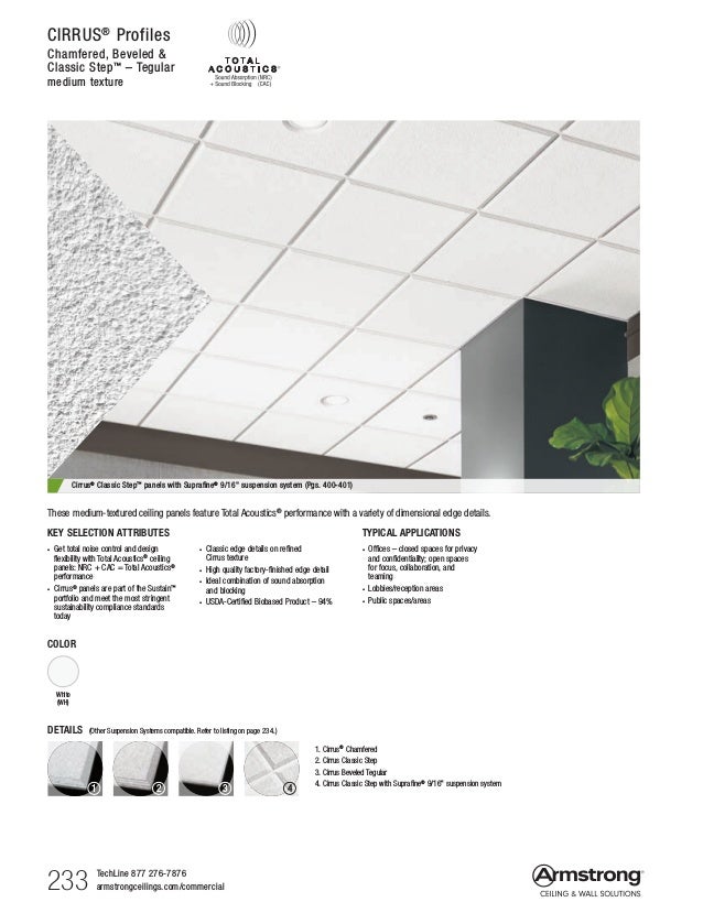 09 Armstrong Ceilings Mineral Fiber Fiberglass Specifiers