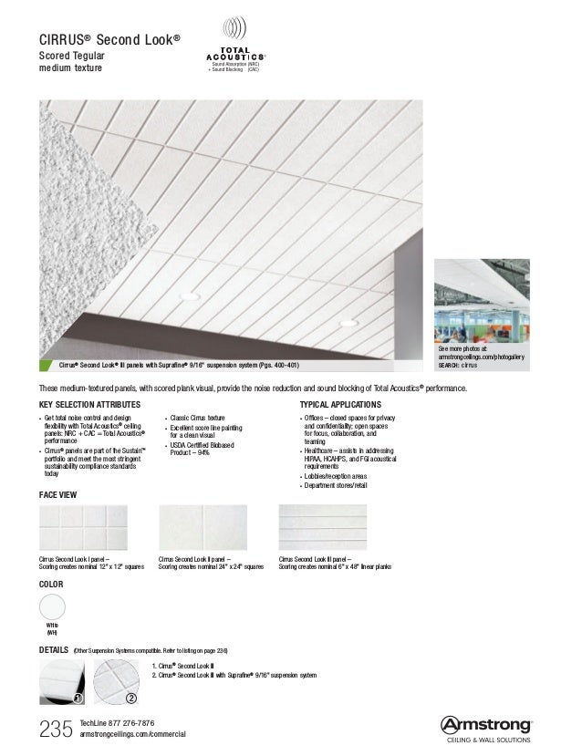 09 Armstrong Ceilings Mineral Fiber Fiberglass Specifiers Reference