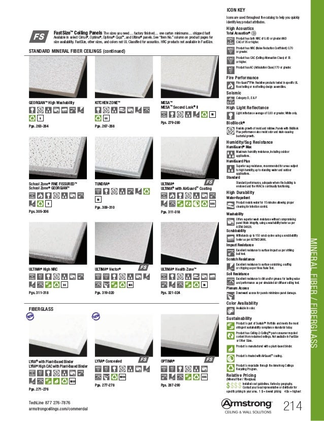 09 Armstrong Ceilings Mineral Fiber Fiberglass Specifiers Reference