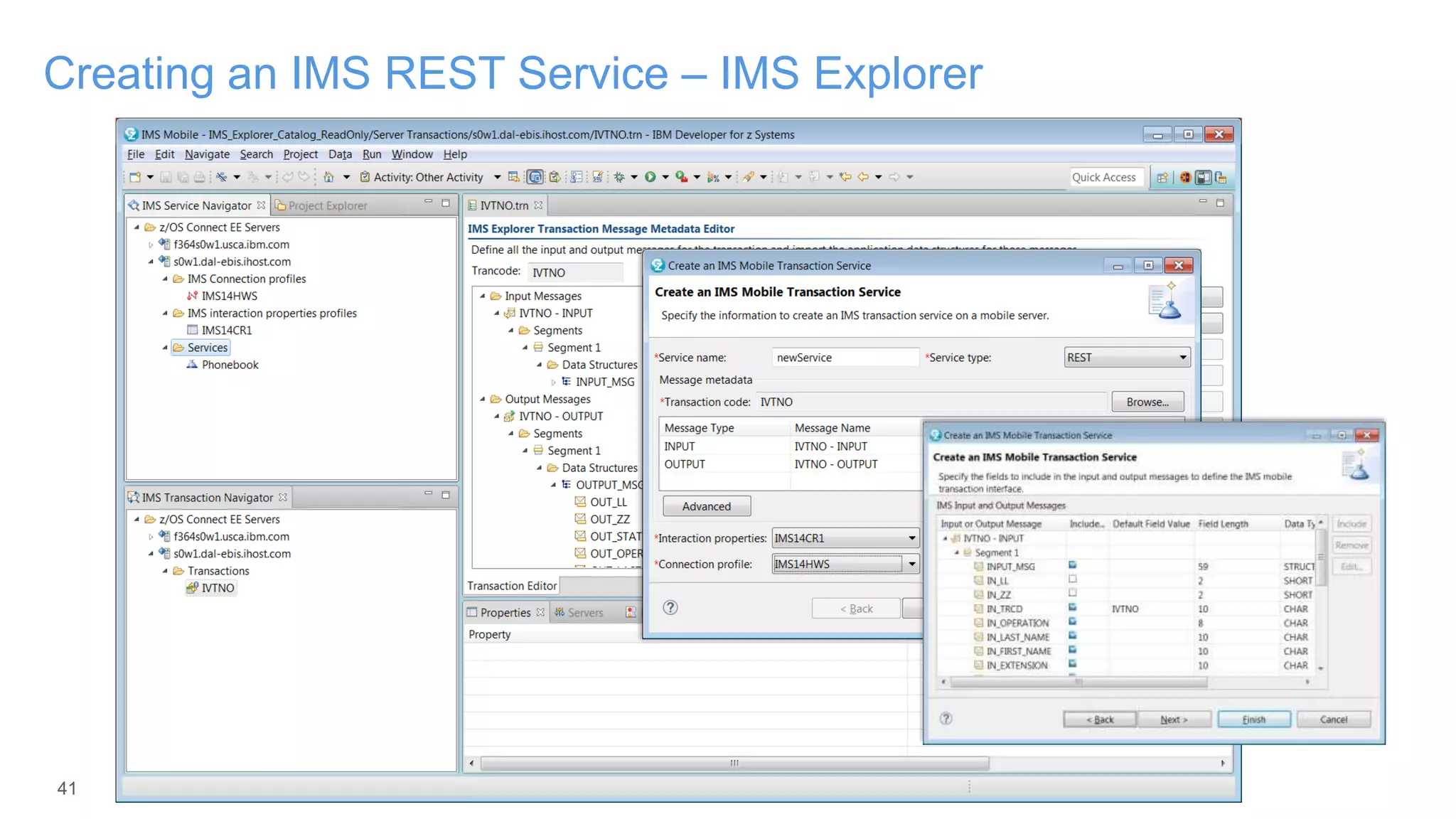 41 3/27/2017
Creating an IMS REST Service – IMS Explorer
 