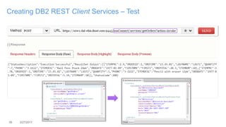 39 3/27/2017
Creating DB2 REST Client Services – Test
 