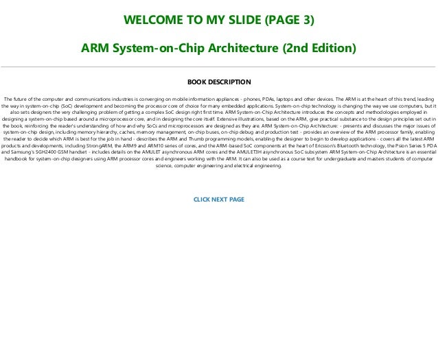 Arm System-on-chip Architecture Steve Furber Pdf