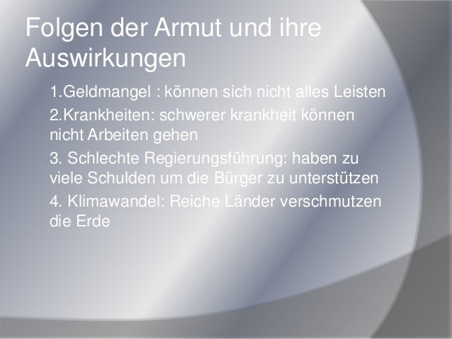 Folgen Von Armut Folgen Von Armut