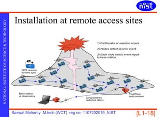 Installation at remote access sites
NATIONAL INSTITUTE OF SCIENCE & TECHNOLOGY




                                             Saswat Mohanty, M.tech (WCT) reg no- 1107202019 ,NIST   [L1-18]
 