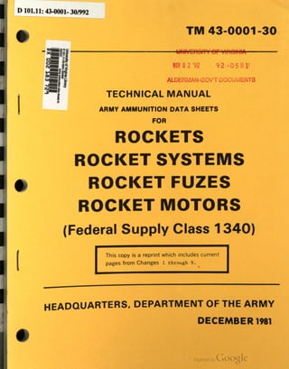 Military Rockets Pdf Army ammunition data_sheets_for_rockets | PDF