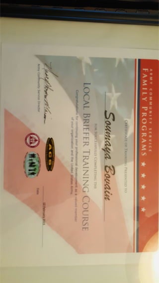 Army brifer certificate