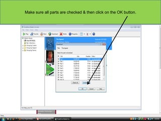 Make sure all parts are checked & then click on the OK button.