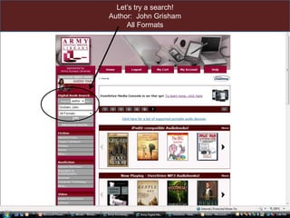 Let’s try a search!  Author:  John GrishamAll Formats
