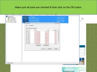 Make sure all parts are checked & then click on the OK button.

 