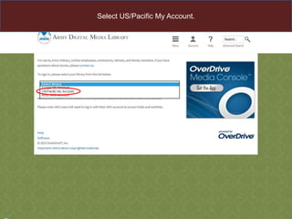 Select US/Pacific My Account.

 