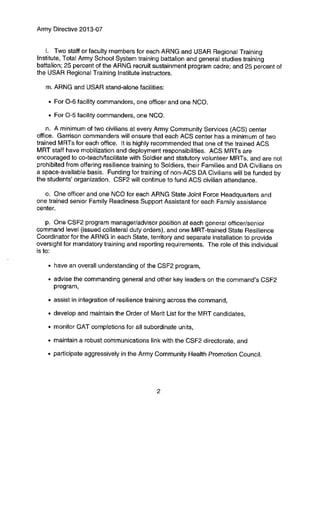 Comprehensive Soldier and Family Fitness Directive