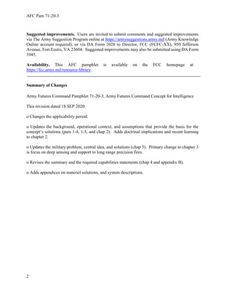 Army Futures Command Concept for Intelligence 2028 | PDF