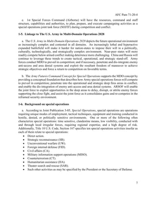 Army Futures Command Concept for Special Operations 2028 | PDF