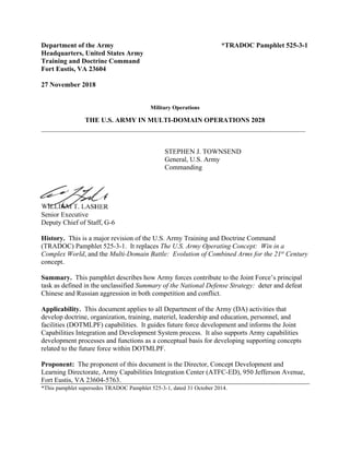Army in multi domain operations 2028 | PDF