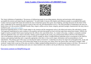 Army Leadership Philosophy | PDF
