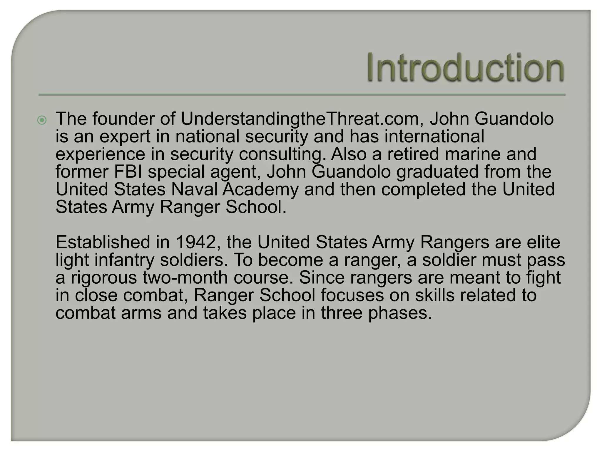 Army Ranger School Phases PPT
