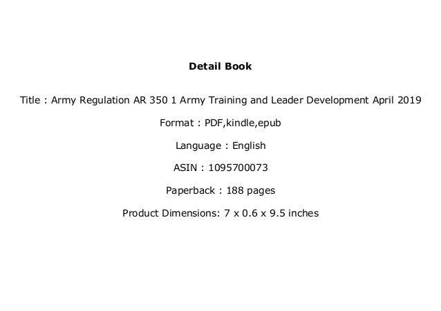 [PDF_NO_COST] LIBRARY Army Regulation AR 350 1 Army