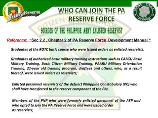 Reserve Force Development Program Army Reserve Force | PPT