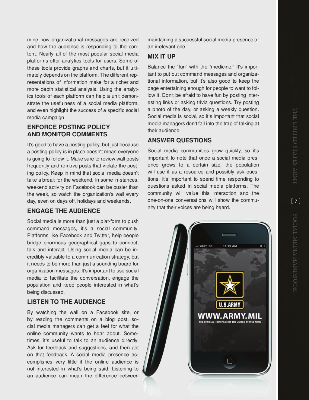 army social media handbook