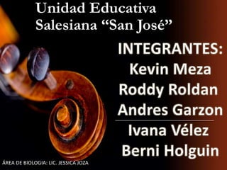Unidad Educativa
Salesiana “San José”
ÁREA DE BIOLOGIA: LIC. JESSICA JOZA
 