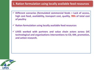 LIVES poultry value chain development interventions: Approaches and scalable interventions