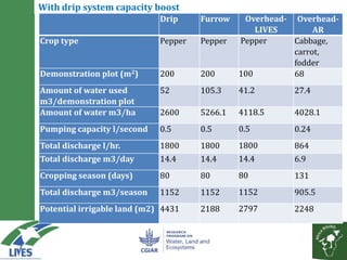 Solar powered water pumping can boost smallholder income: A business model based on action research from LIVES and Africa RISING sites