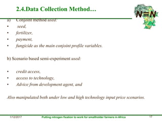Smallholder farmers’ legume technology adoption preferences and contributions to farmers’ performance: Evidences from N2Africa project