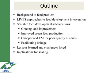 LIVES feed value chain development: Approaches and scalable interventions 