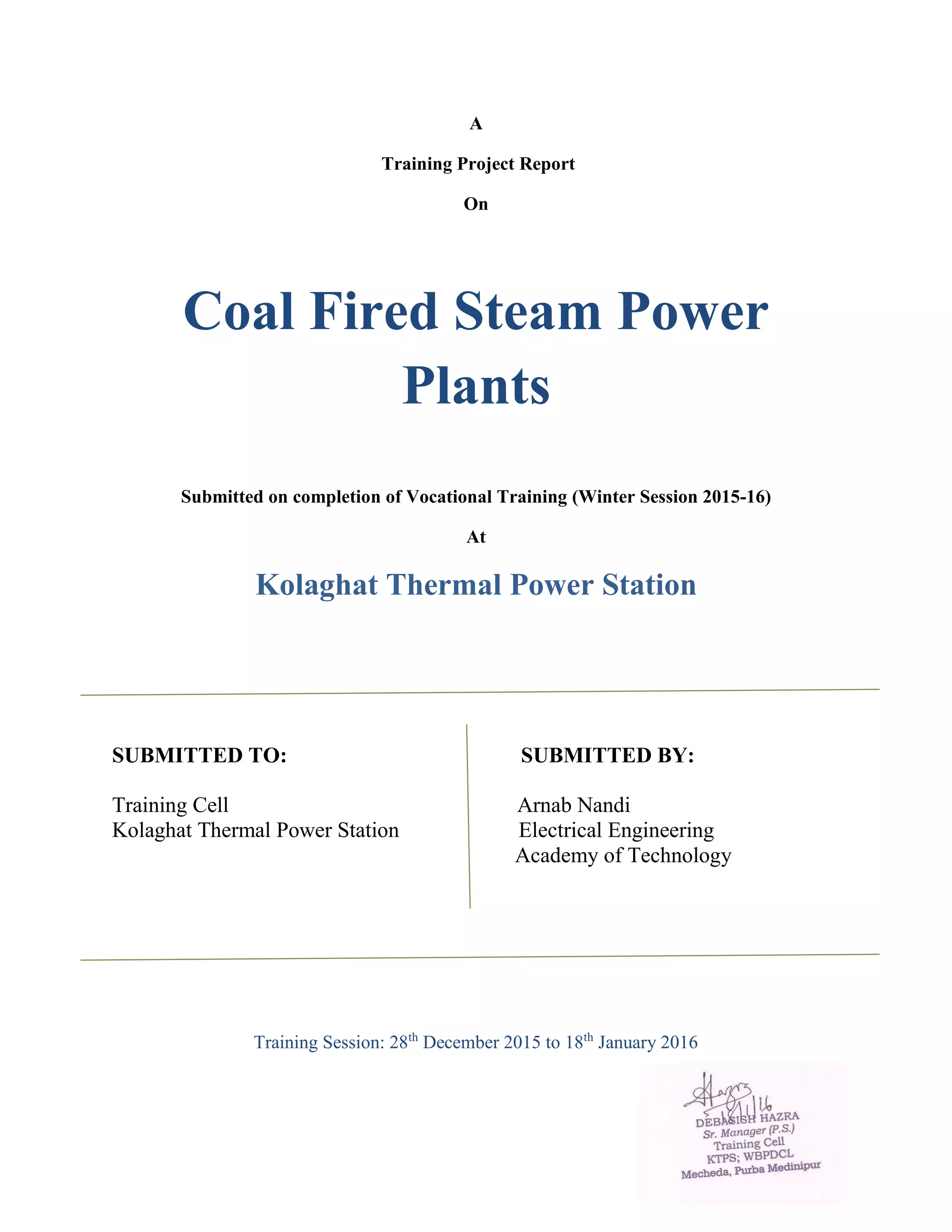 Coal Fired Thermal Power Plants | PDF