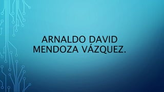ARNALDO DAVID
MENDOZA VÁZQUEZ.
 