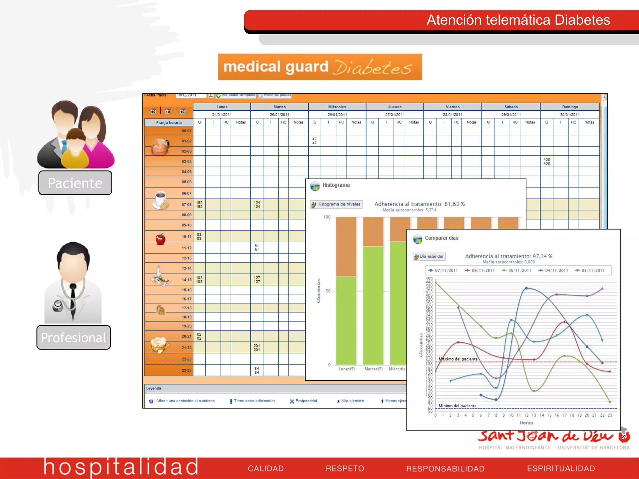 Atención telemática Diabetes
Paciente
Profesional
 