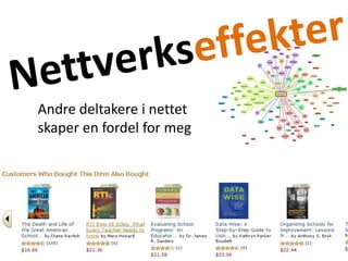 NettverkseffekterAndre deltakere i nettet skaper en fordel for meg