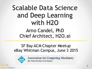 H2O.ai 
Machine Intelligence
Scalable Data Science
and Deep Learning
with H2O
1
SF Bay ACM Chapter Meetup
eBay Whitman Campus, June 3 2015
Arno Candel, PhD 
Chief Architect, H2O.ai
 