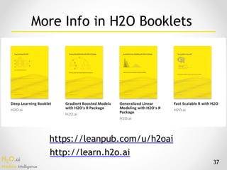 H2O.ai 
Machine Intelligence
More Info in H2O Booklets
https://leanpub.com/u/h2oai
http://learn.h2o.ai
37
 