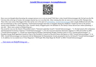 Arnold Shwarzenegger Accomplishments | PPT