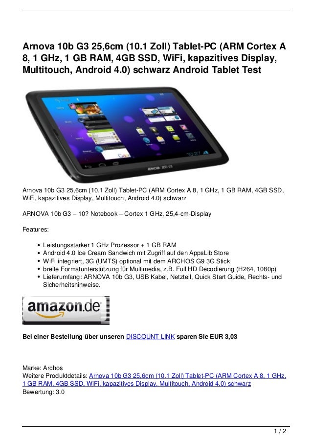 Arnova 10b G3 User Guide