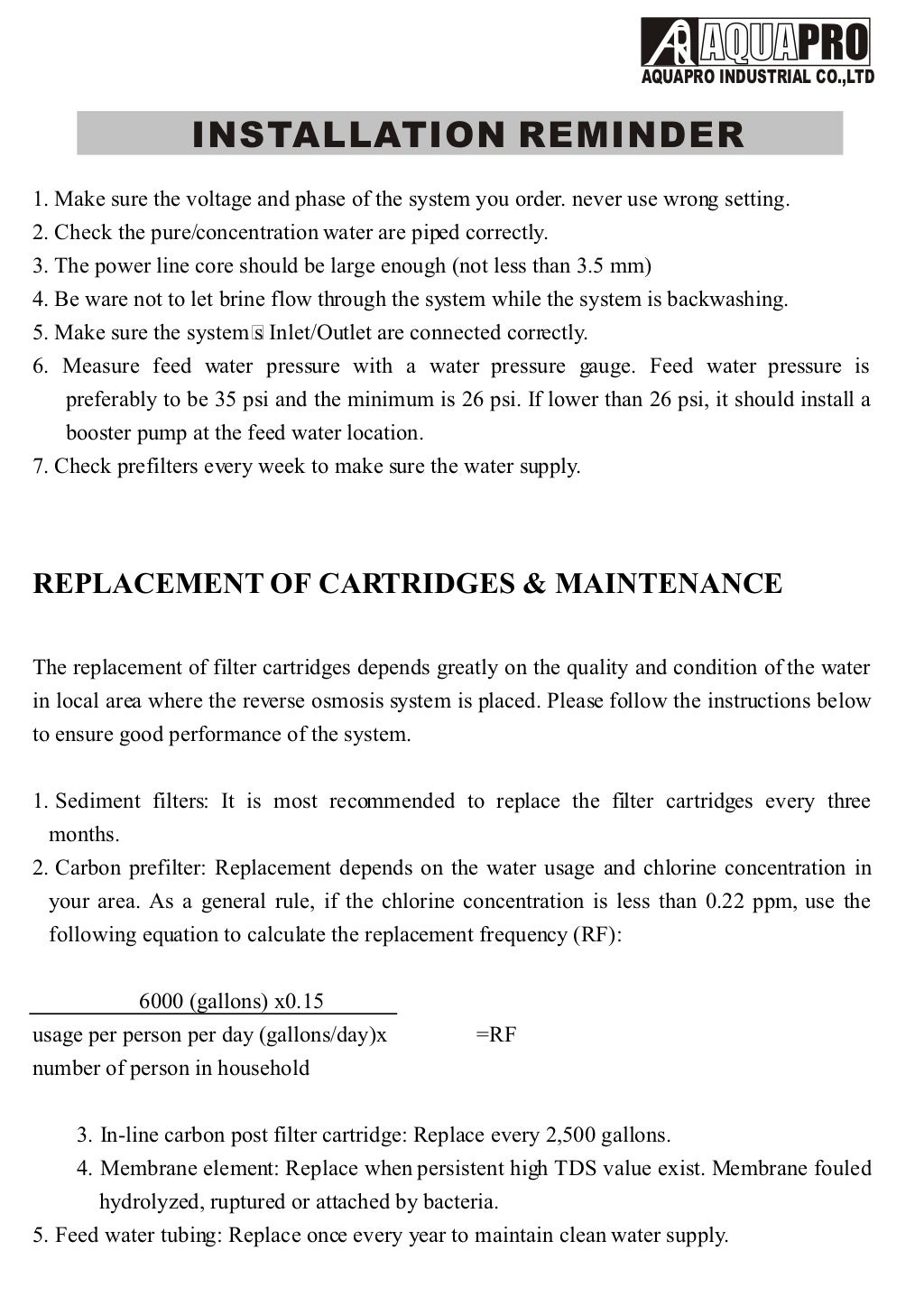 AQUAPRO WATER PURIFICATION AND FILTRATION SYSTEM U.A.E