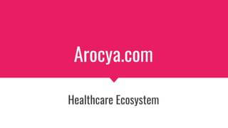 Arocya.com
Healthcare Ecosystem
 