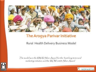 Rural Health Delivery Business Model



The model won the RMAI Silver Award for the ‘best long term rural
     marketing initiative and the WOW 2008 Silver Award
 