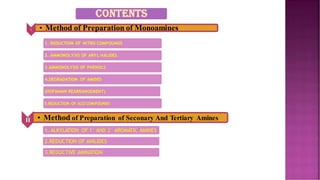 Methods of preparation of Aromatic amines | PDF