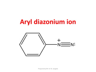 Aryl diazonium ion
Prepared by Mr. N. M. Jangade
 